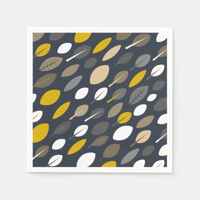Serviette En Papier Feuilles de minuit (Devant)