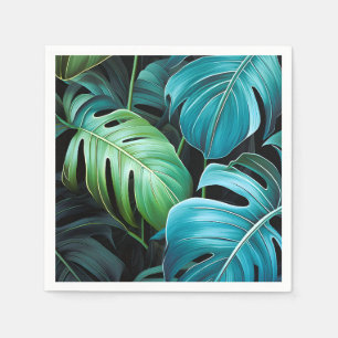 Serviette En Papier Feuilles de Monstera Botanique Feuillage Jungle Tr