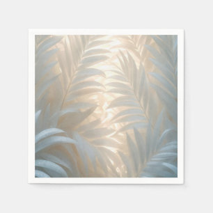 Serviette En Papier Feuilles de palmier blanches dans des couleurs pâl