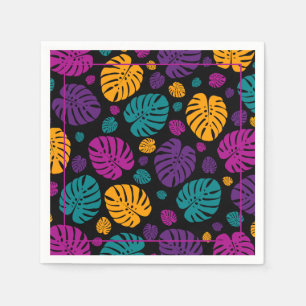 Serviette En Papier Feuilles de palmier colorées
