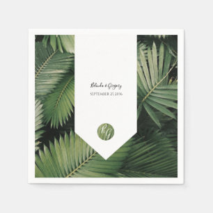 Serviette En Papier Feuilles de palmiers tropicaux pour mariage verdoy