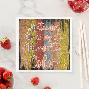 Serviette En Papier Feuilles de Parties scintillant tendance d'automne