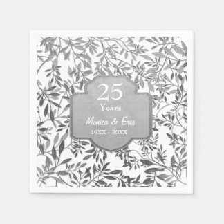 Serviette En Papier Feuilles de serviettes du 25e anniversaire Mariage