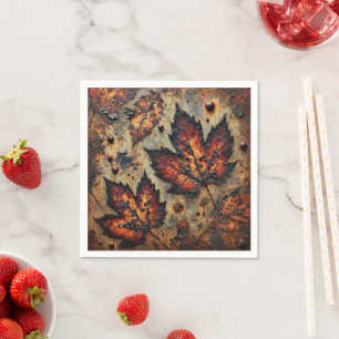 Serviette En Papier Feuilles Découpage Découpage Gritty Fall