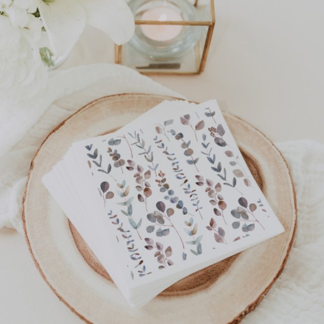 Serviette En Papier Feuilles d'eucalyptus à l'aquarelle magnifiques (Créateur téléchargé)