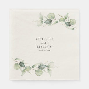 Serviette En Papier Feuilles d'eucalyptus Mariage verdure