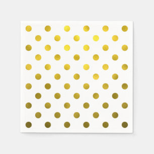 Serviette En Papier Feuilles d'or Faux métalliques Foil Grand Polka P