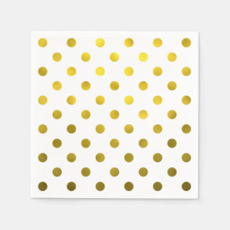 Serviette En Papier Feuilles d'or Faux métalliques Foil Grand Polka Po