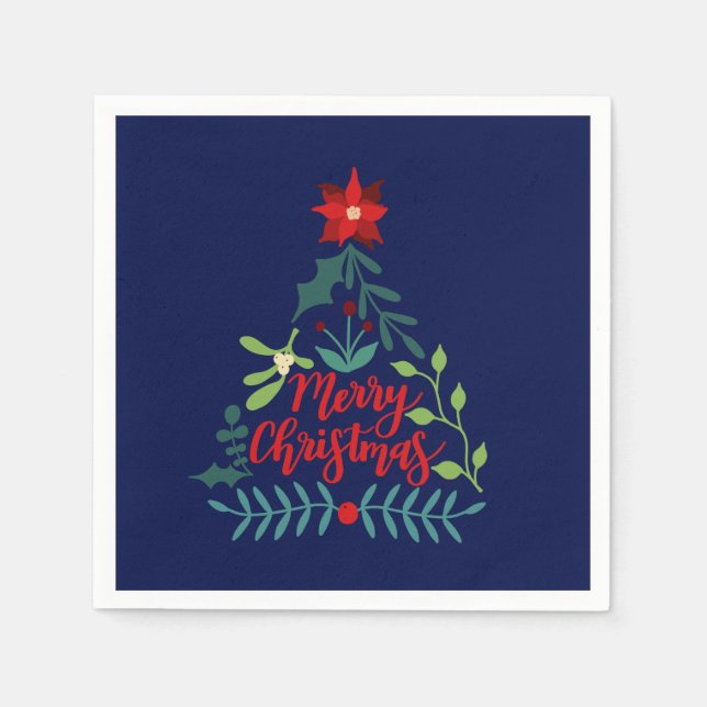 Serviette En Papier Feuilles du feuillage de Noël (Devant)