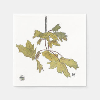 Serviette En Papier Feuilles jaunesPapier Cocktail Napkin