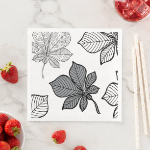 Serviette En Papier Feuilles stylisées 2