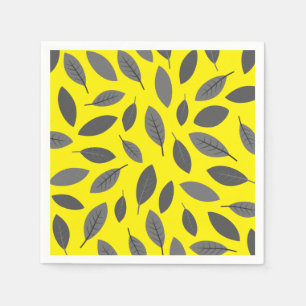 Serviette En Papier Feuilles sur jaune