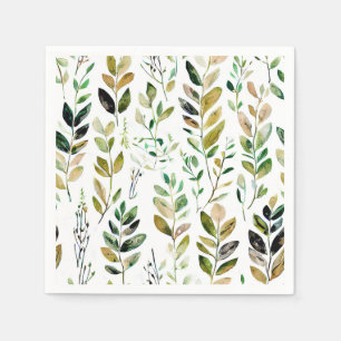 Serviette En Papier Feuilles tons terre pastel