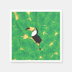 Serviette En Papier Feuilles toucans et bananes