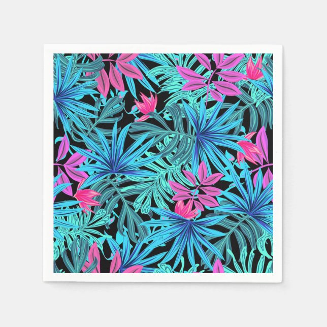 Serviette En Papier Feuilles Tropicales (Devant)