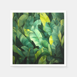 Serviette En Papier Feuilles tropicales, botanique abstraite, jungle,