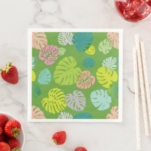Serviette En Papier Feuilles tropicales multicolores 8