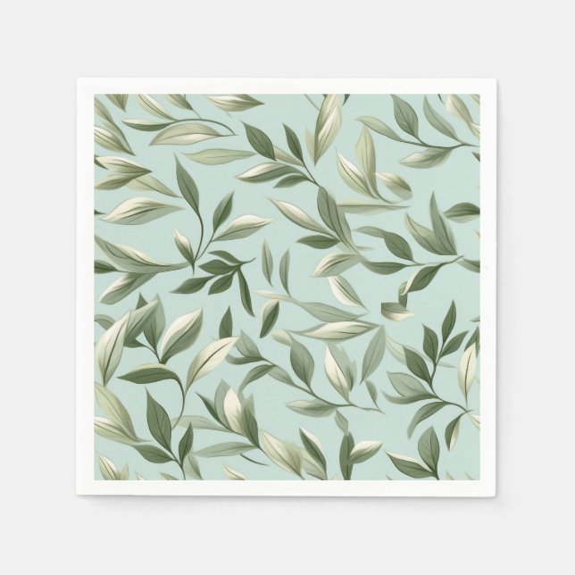 Serviette En Papier Feuilles verts (Devant)