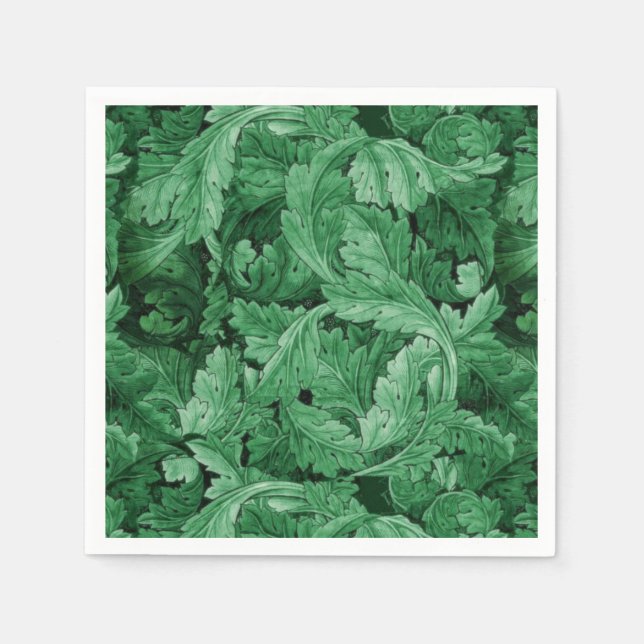 Serviette En Papier Feuilles verts (par William Morris) (Devant)
