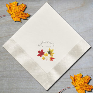 Serviette En Papier feuilles vintages de l'érable - mariage