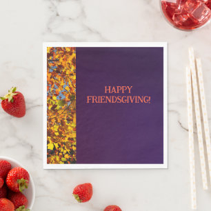 Serviette En Papier Feuilles violets foncés Thanksgiving Friendsgiving