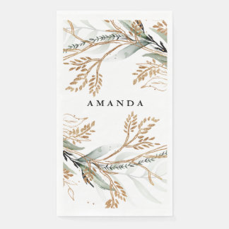 Serviette En Papier Feuillue Botanique Eucalyptus Moderne Branche de v