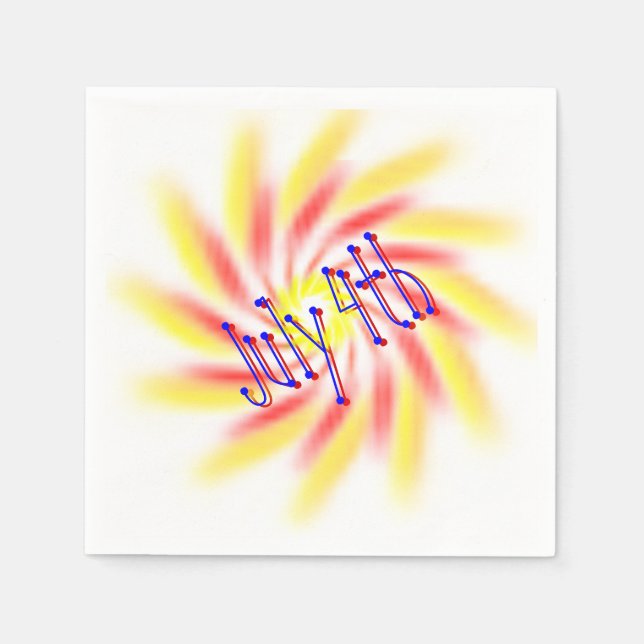 Serviette en papier - Feux d'artifice à roue (Devant)