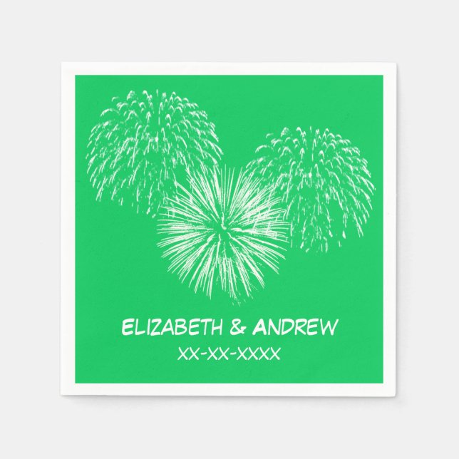 Serviette En Papier Feux d'artifice, arrière - plan de vert vert, (Devant)