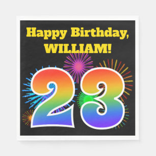 Serviette En Papier Feux d'artifice d'amusement + Motif "23"