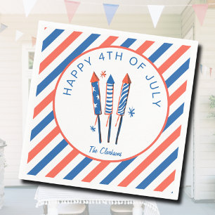 Serviette En Papier Feux vintages et rayures 4 juillet