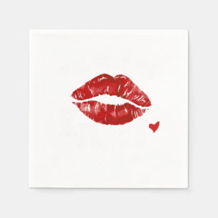 Serviette En Papier Février 14 Valentines Jour Lips Kiss Mark Will W