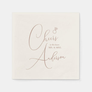Serviette En Papier Fiançailles Bonjour à l'avenir M. et Mme.