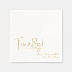 Serviette En Papier FIANÇAILLES / MARIAGE   Enfin !   Papier Napkin