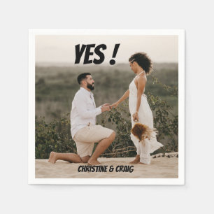 Serviette En Papier Fiançailles Photo Party Napkins