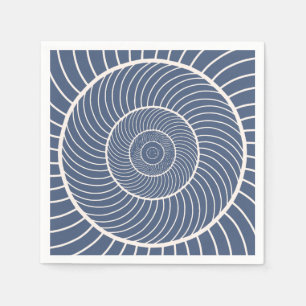 Serviette En Papier Fibonacci d'escargot bleu ardoise