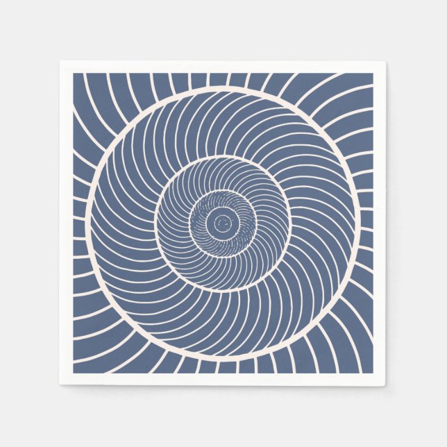 Serviette En Papier Fibonacci d'escargot bleu ardoise (Devant)