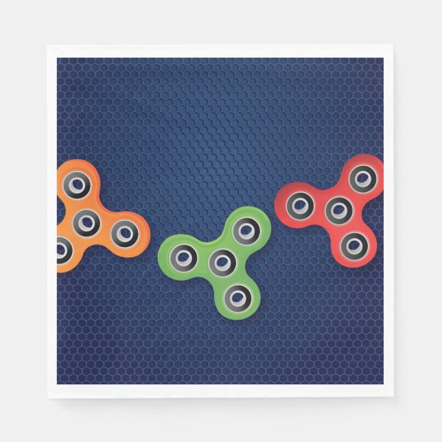 Serviette En Papier Fidget Spinner Anniversday Party Napkins (Devant)