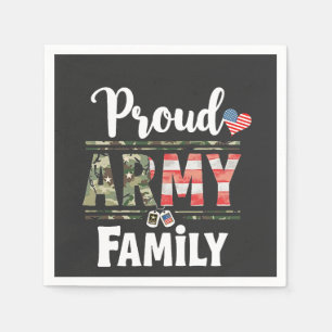 Serviette En Papier Fier Armée Famille Américaine Patriotique Ancien J