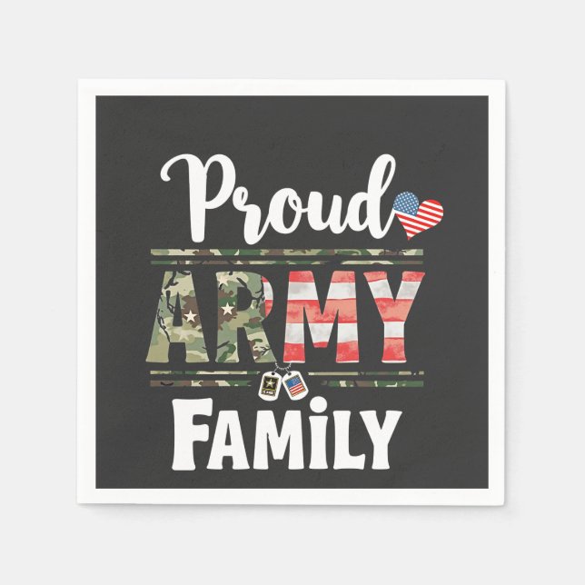 Serviette En Papier Fier Armée Famille Américaine Patriotique Ancien J (Devant)