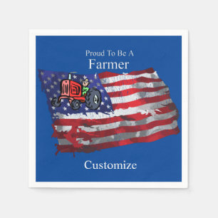 Serviette En Papier Fier paysan patriotique drapeau Thunder_Cove