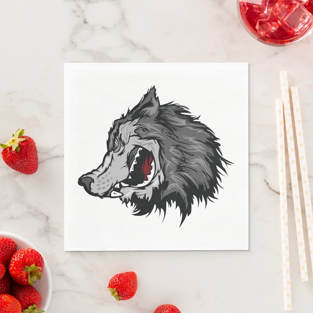 Serviette En Papier Fierce Wolf Head Bold Wild Animal (Créateur téléchargé)