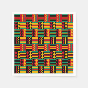 Serviette En Papier Fierté de panier africain rouge jaune vert noir