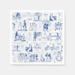 Serviette En Papier Fierté et préjugé Citations de toile bleue Illustr