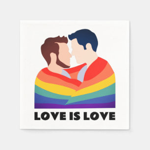 Serviette En Papier Fierté L'Amour Gay C'Est L'Amour LGBT L'Amour Face