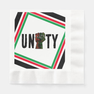 Serviette En Papier fierté noire drapeau rouge vert poing panafricain