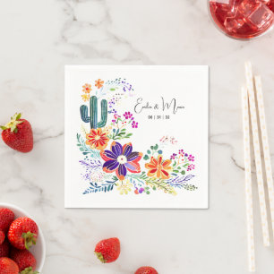 Serviette En Papier FIESTA Cactus Artisanat Populaire Fleurs Personnal