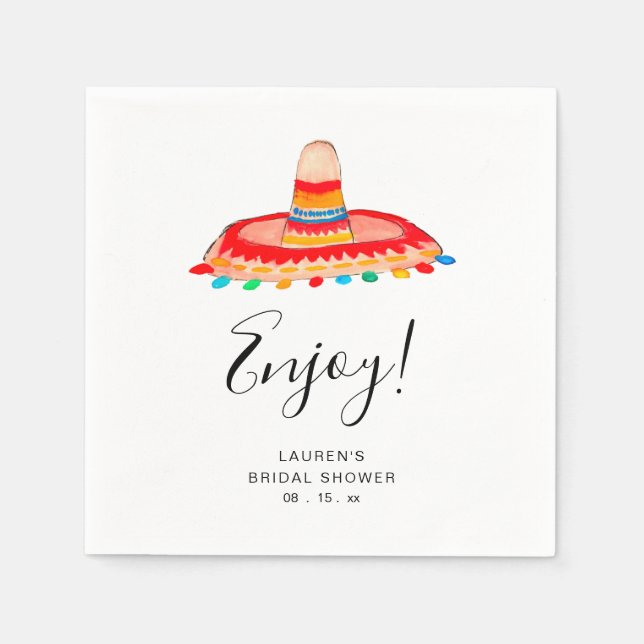 Serviette En Papier Fiesta de Fête des mariées Sombrero personnalisée (Devant)
