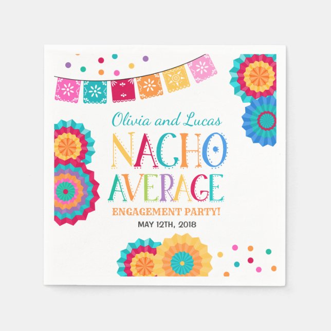 Serviette En Papier Fiesta Engagement Party Napkin Nacho Moyenne Party (Devant)