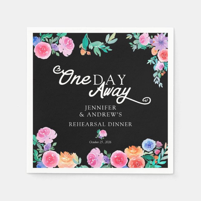 Serviette En Papier Fiesta | Fleurs mexicaines | Dîner de répétition (Devant)