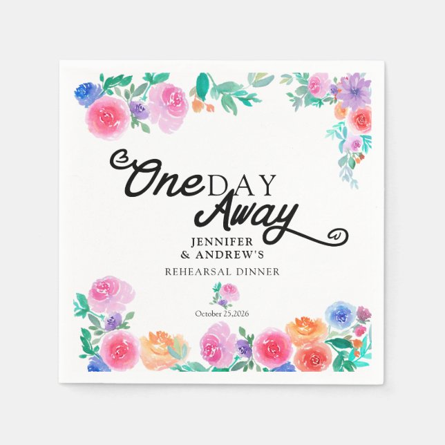 Serviette En Papier Fiesta | Fleurs mexicaines | Dîner de répétition (Devant)